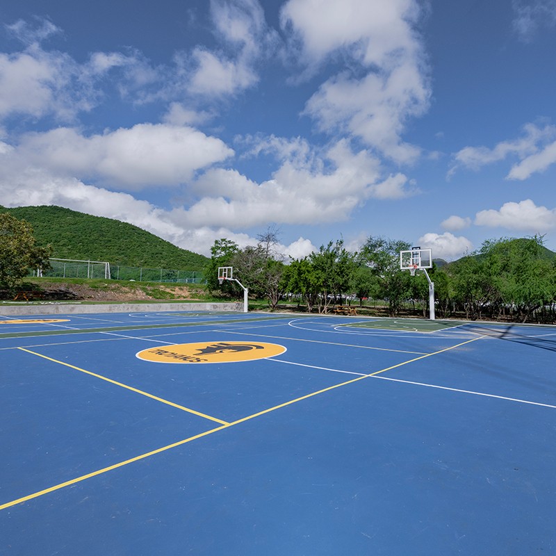 Canchas de basketball en instalaciones de prepa UDEM